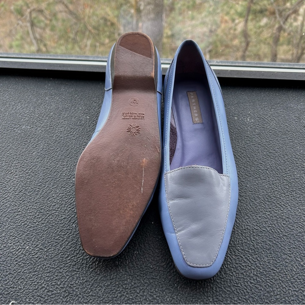 Partners Lea Casual Two Toned Blue & Gray Leather Loafers Women’s Size 10M EUC - Picture 2 of 8